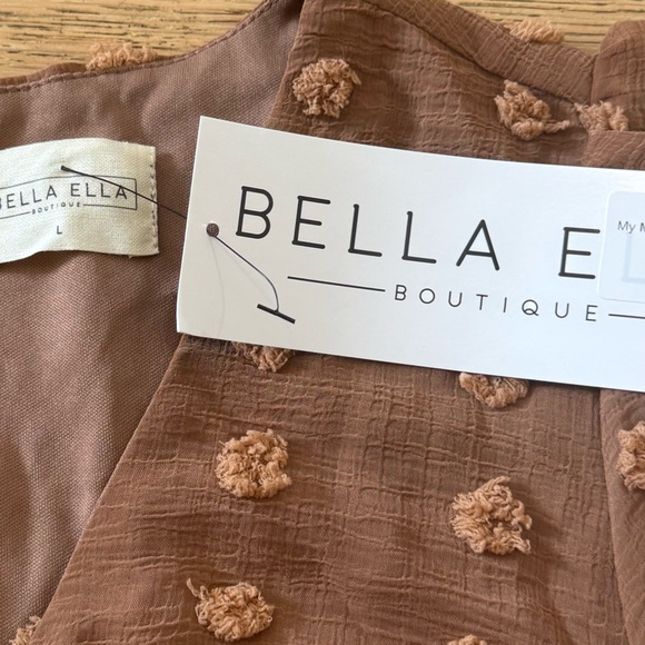 Bella Ella Boutique My Moment MIDI Boho Brown Women’s Dress Sz Large Cottagecore - Picture 8 of 8